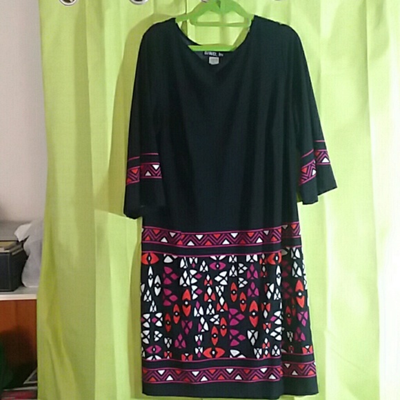 donutz Dresses & Skirts - Plus size 20, black dress with colorful red, purpl